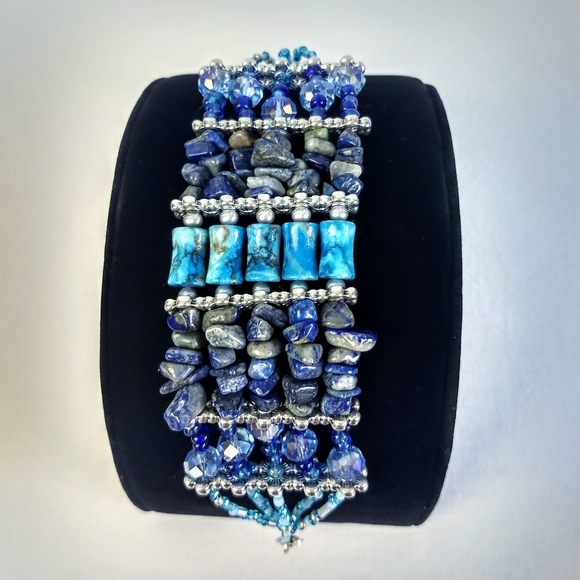 Subtle Delights Jewelry - Piece #381 "Bashful Blue" Handmade Cuff Bracelet